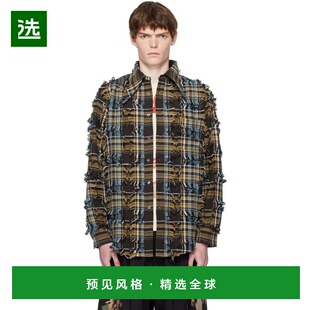 1h可退 香港直邮Collina Strada 男士 棕色 & 蓝色 Bat Button-Up