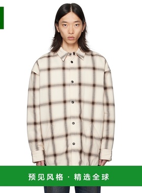 1h可退 香港直邮Acne Studios 艾克妮 男士 灰白色 Flannel Butto