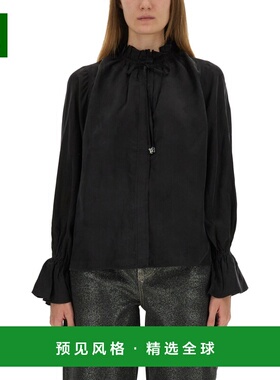 1h可退 香港直邮GANNI 女士衬衫 W0856099 AW2025 黑色