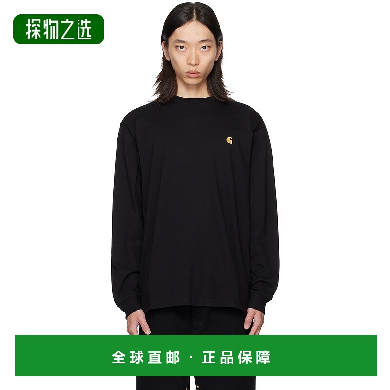 香港直邮CARHARTT WIP 男士 黑色 Chase 长袖 T 恤 I026392