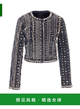香港直邮R13 女士夹克 R13WD481D248D SS2026 黑色 铆钉钩扣牛仔