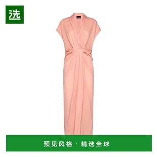 ASV褶皱连衣裙 女士 4SHVA0EMT047长裙 阿玛尼 香港直邮armani