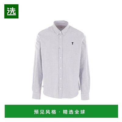 香港直邮Ami Paris 男士 AMI Paris 長袖條紋襯衫 HSH763CO0087