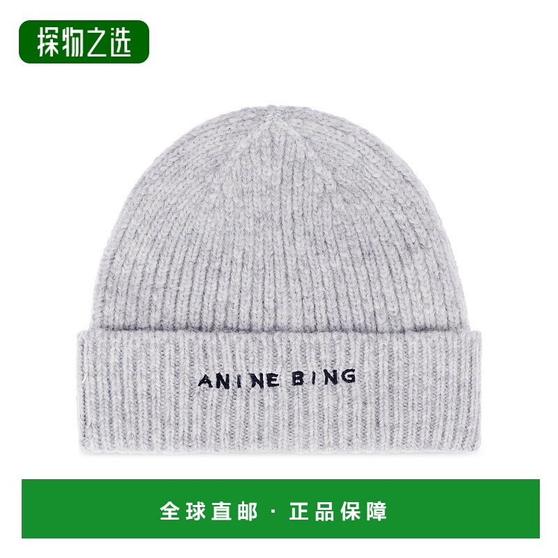 香港直邮ANINE BING 女士 Elia 標誌刺繡針織帽 A1210621