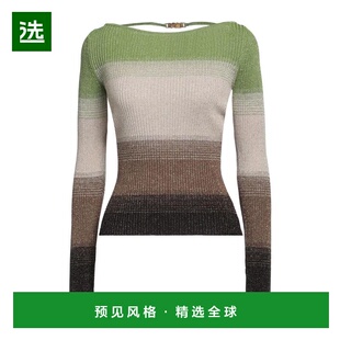 1h可退 【美国直邮】GCDS 女士毛衣 针织金银丝宽领长袖无帽设计