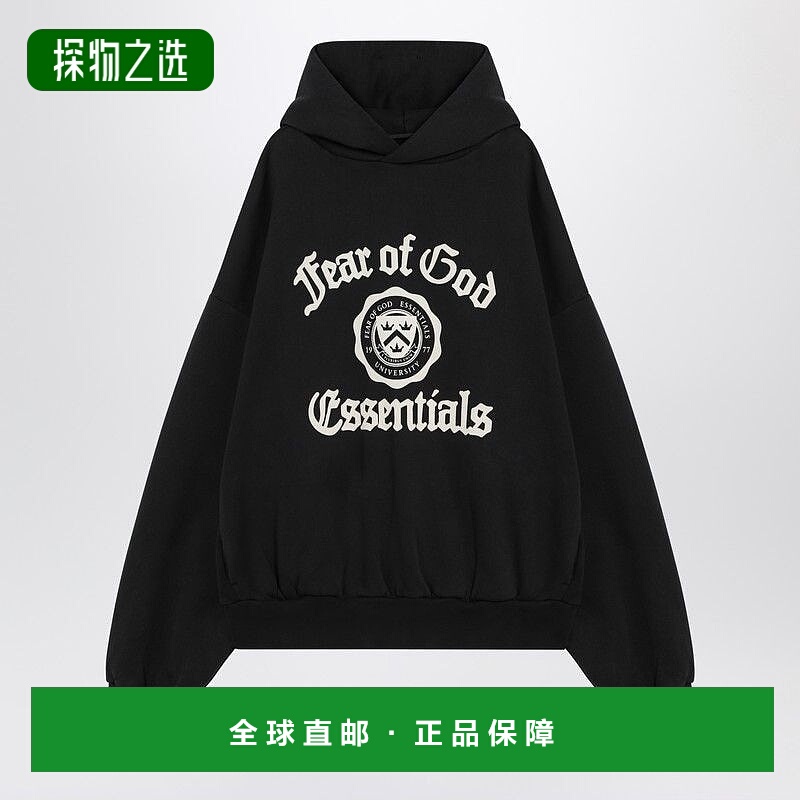1h可退 香港直邮Essentials 男士 UNIVERSITY 黑色徽标连帽衫 192