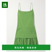 香港直邮Staud 女士 Ari 1h可退 褶皱棉混纺府绸迷你连衣裙 R25P2