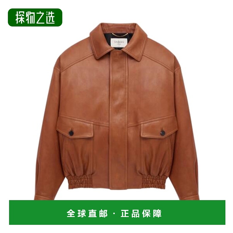 香港直邮Saint Laurent 长袖飞行员夹克 842948YCSK2皮衣