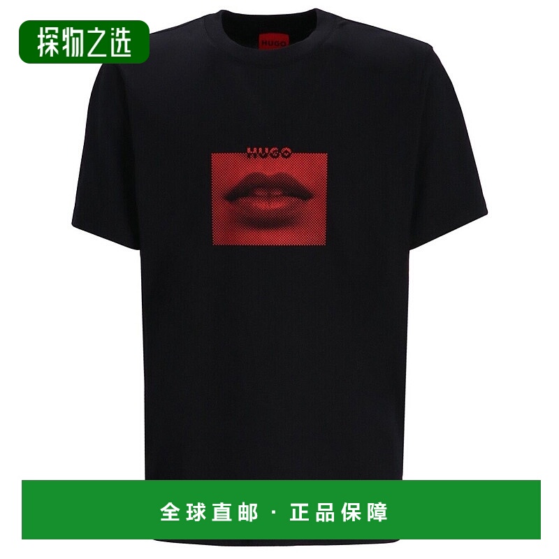 香港直邮HUGO 雨果 男士 Boss and Polos T恤黑色T恤 50544496