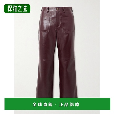 1h可退 香港直邮Chloe 蔻依 女士 短款皮革喇叭长裤 CH24WCP02220
