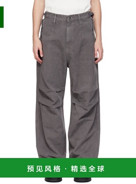 1h可退 香港直邮Wooyoungmi 吴阳米 男士 灰色 3D Wide 长裤 W253