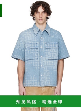 1h可退 香港直邮AMIRI 男士 蓝色 MA Quad 牛仔衬衫 AMDNIR1040