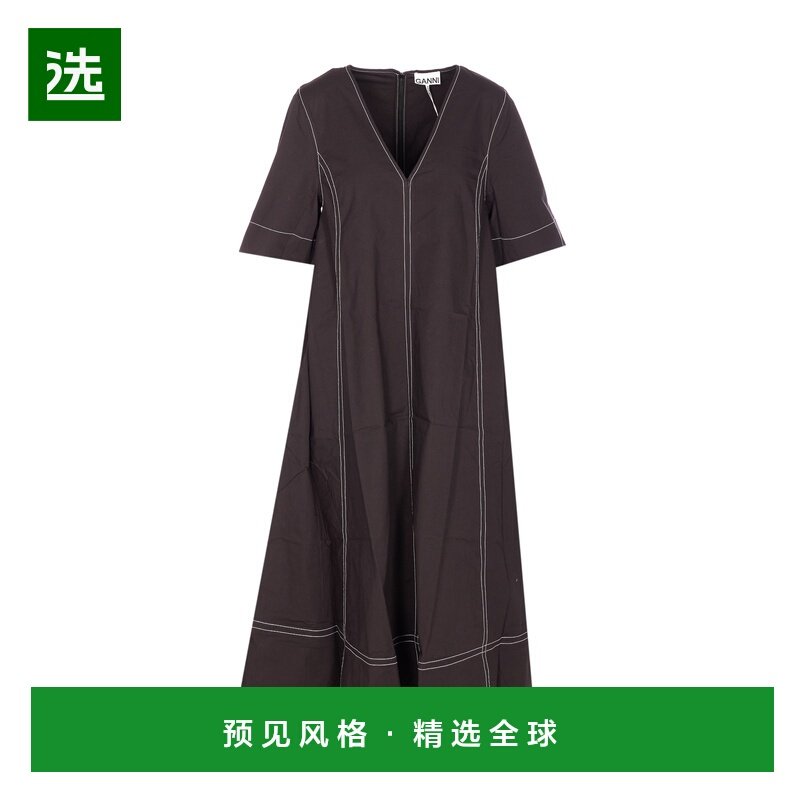 香港直邮GANNI 女士连衣裙 A1030138099 SS2026 黑色 短袖连衣裙,女装/女士精品,连衣裙,淘宝优惠券,粉丝福利购,淘宝优惠卷