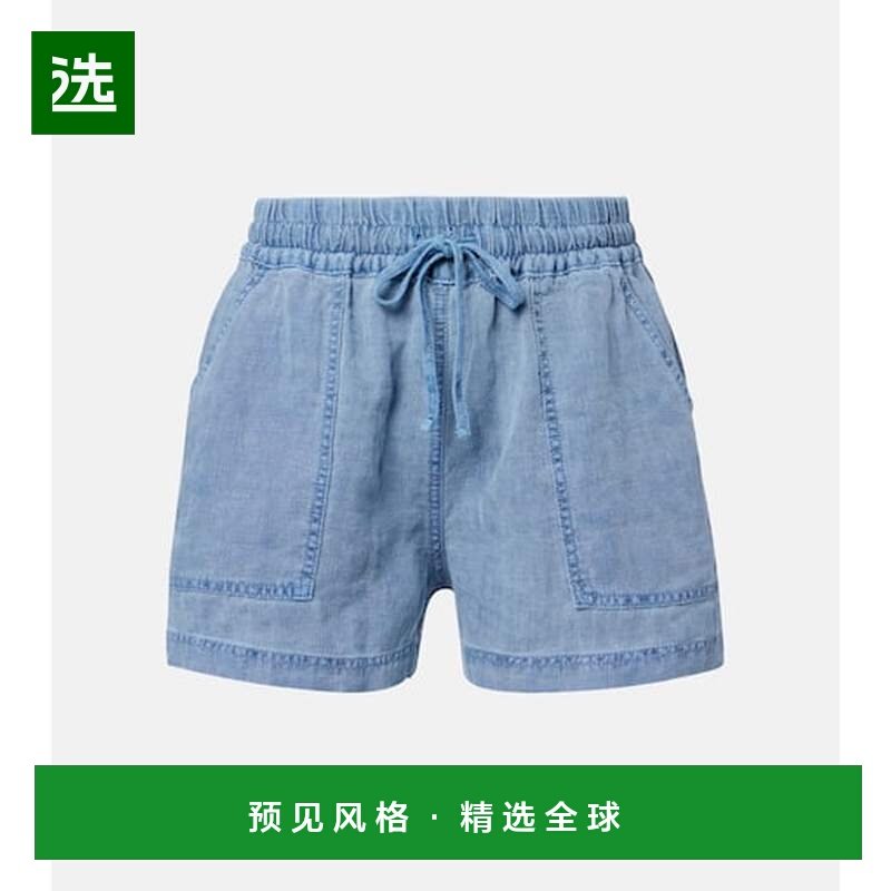 1h可退 香港直邮Velvet 女士 Sutton 亚麻短裤 blue蓝色 舒适时尚,女装/女士精品,休闲裤,淘宝优惠券,粉丝福利购,淘宝优惠卷
