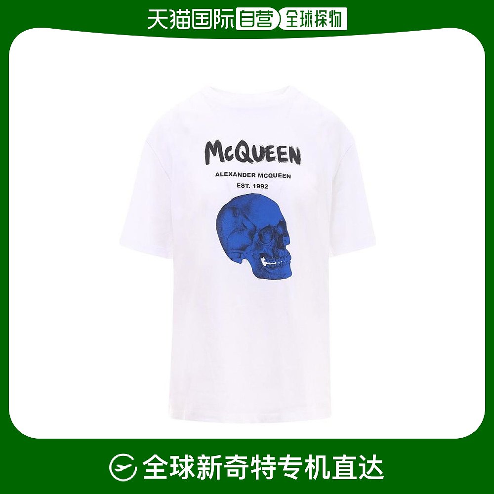 【99新未使用】香港直邮Alexander McQueen logo骷髅头印花T恤 66 女装/女士精品 T恤 原图主图