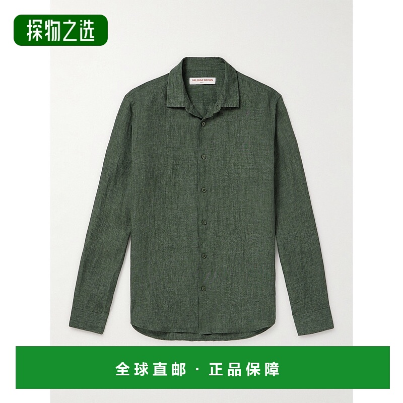 1h可退 香港直邮Orlebar Brown 男士 Giles 亚麻衬衫 279296LIGHT