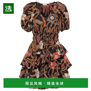 1h可退 香港直邮ULLA JOHNSON 女士 Farah 花朵真丝迷你连衣裙