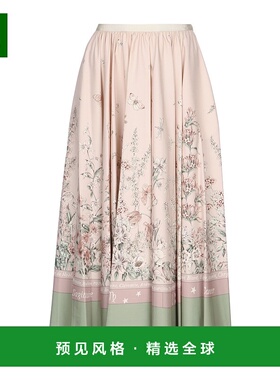 香港直邮Dior 图案半身裙 551J21A3B36迪奥长裙百褶裙a字裙中长裙