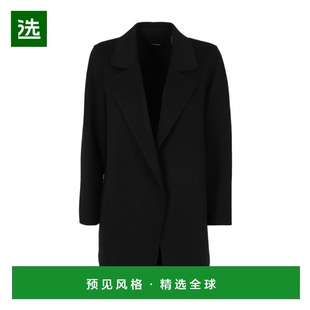 香港直邮THEORY 女士外套 K0701412001 AW2023 黑色 翻领长袖大衣