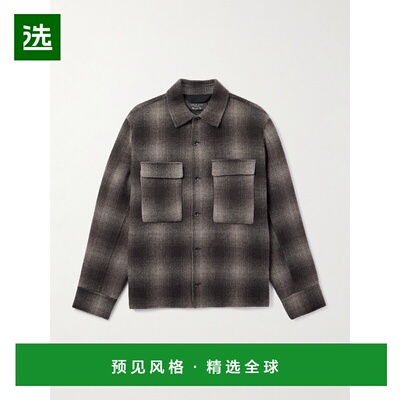 1h可退 香港直邮rag bone 瑞格布恩 男士 Austin 格纹羊毛混纺衬