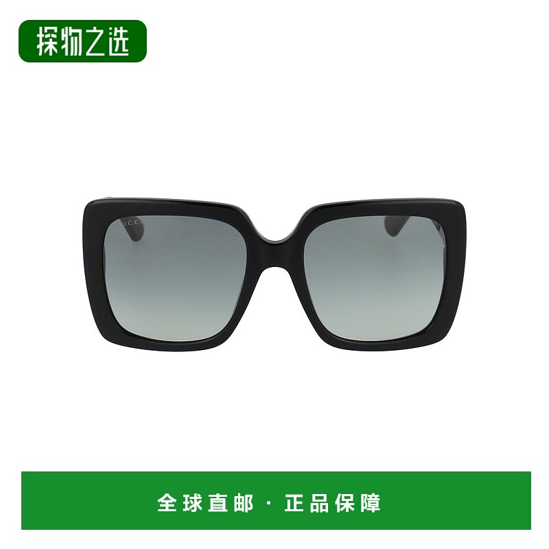 1h可退 香港直邮Gucci 古驰 女士 方形框太阳镜 GG0418S black黑