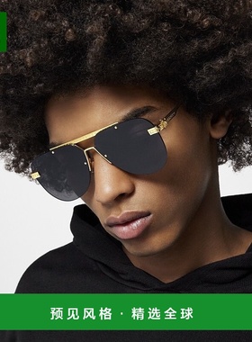 1h可退 欧洲直邮LV/路易威登 男士黑色金属太阳镜正品百搭显脸小