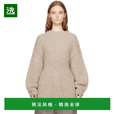 1h可退 【美国直邮】Lauren Manoogian 灰色手工针织荷叶边套头毛