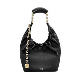 1h可退 欧洲直邮Loewe/罗意威 23新款 Squeeze女士小号黑色小羊皮