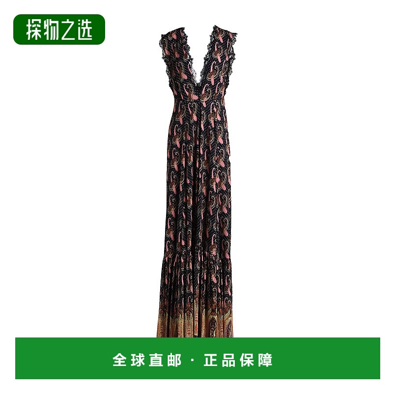 香港直邮Etro 艾特罗 女士 长款连衣裙 black黑色 舒适时尚