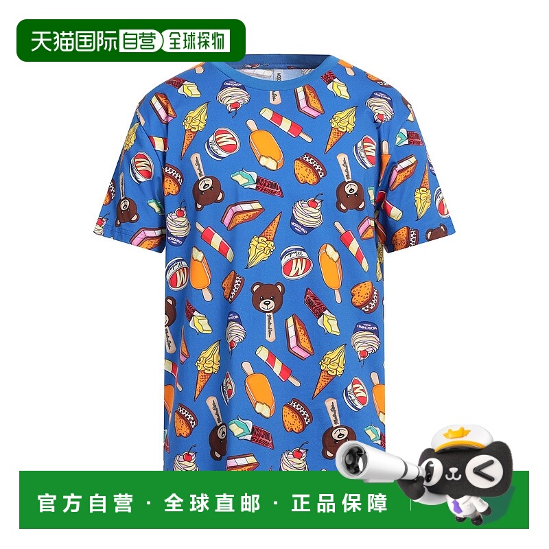 1h可退 香港直邮Moschino 莫斯奇诺 男士 T恤 blue蓝色 舒适时尚