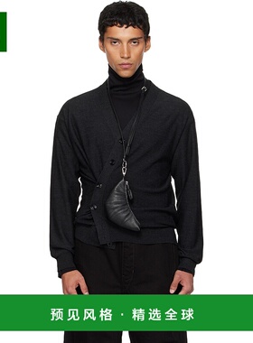 1h可退 香港直邮Lemaire 男士 灰色 Relaxed Twisted 开衫 TO1082