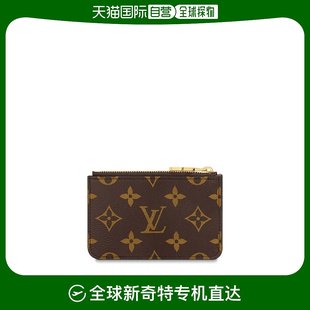 Louis 卡包棕色徽标印花图案拉链包 Vuitton路易威登男士