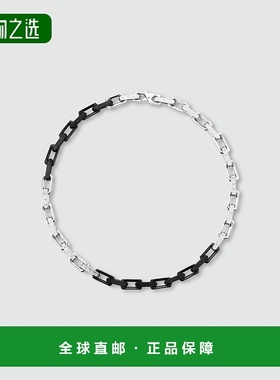 1h可退 欧洲直邮LV路易威登 男士银色/黑色精钢/金属项链高级感