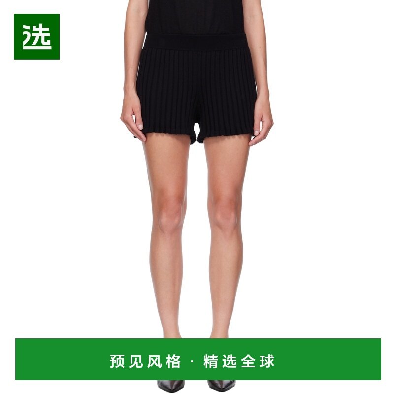 香港直邮LISA YANG 女士短裤 2025386NOIR AW2025 黑色 罗纹针织,女装/女士精品,休闲裤,淘宝优惠券,粉丝福利购,淘宝优惠卷