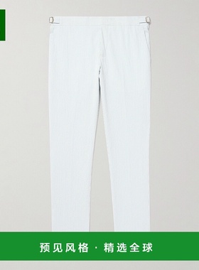 1h可退 香港直邮Orlebar Brown 男士 Griffon 锥形棉混纺绉条纹裤