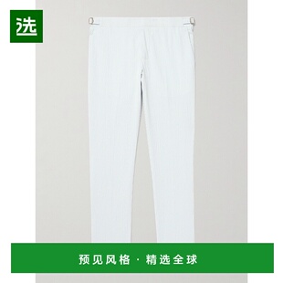 1h可退 香港直邮Orlebar Brown 男士 Griffon 锥形棉混纺绉条纹裤