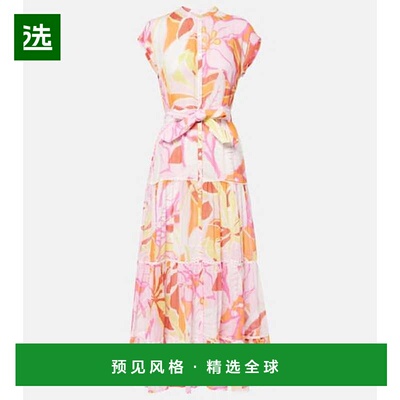 1h可退 香港直邮Poupette St Barth 女士 Kora 印花棉质中长连衣