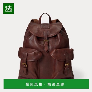 欧洲直邮RALPH LAUREN拉夫劳伦Polo传统皮革背包双肩包