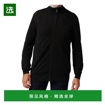 1h可退 【美国直邮】Psycho Bunny 男士拉链兔子图案针织毛衣 黑