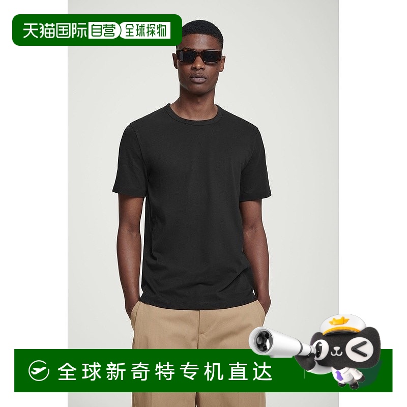 欧洲直邮COS 男士黑色棉质T恤新款