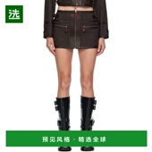 香港直邮R13 Details 女士 1h可退 棕色 Stitched 短裙 R13WR479R