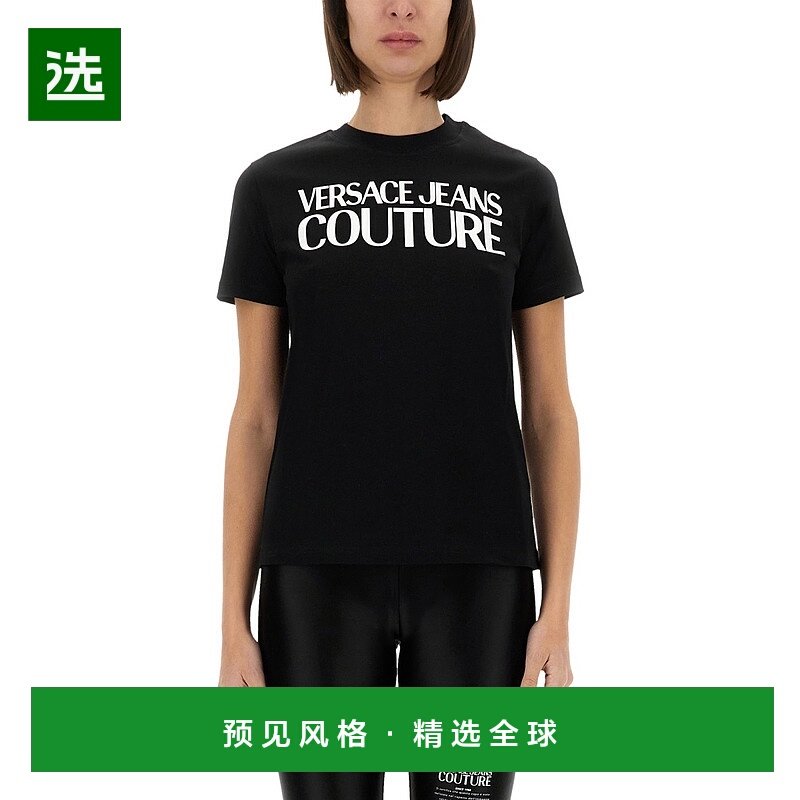 1h可退 香港直邮Versace Jeans 范思哲 女士 带LogoT恤 78HAHE05C