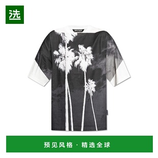 1h可退 香港直邮Palm Angels 棕榈天使 男士 圖案印花圓領 T 卹 P