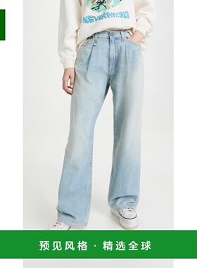 1h可退 香港直邮R13 女士 Damon 裥褶阔腿牛仔裤  舒适时尚