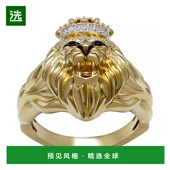 美国直邮 三维狮子与皇冠戒指 Macy 1h可退 男士 10克拉白