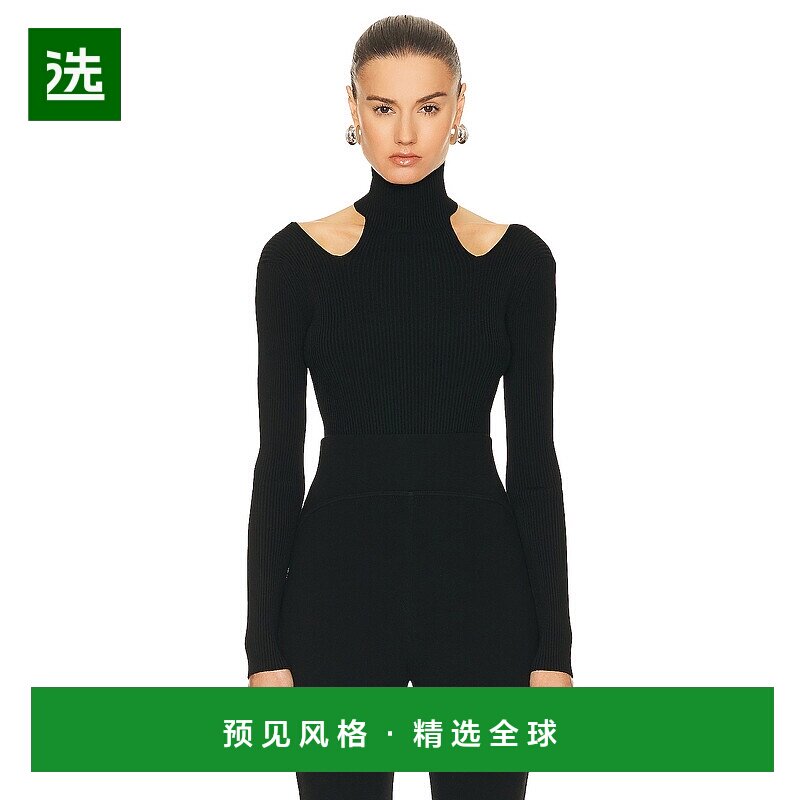 1h可退 香港直邮Alaïa 女士 Bodysuit ALAÏA 剪口上衣(黑色) AA9B