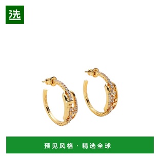 香港直邮Fendi O'Lock图案环形耳环 8AL177ATEP水晶天然耳坠配饰