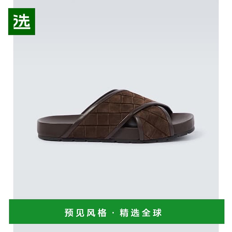 1h可退 香港直邮Bottega Veneta 葆蝶家 男士 Tarik 编织绒面革凉