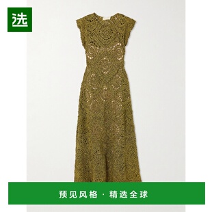 1h可退 ULLA JOHNSON 女士 Annalisa 钩花棉质长款连衣裙