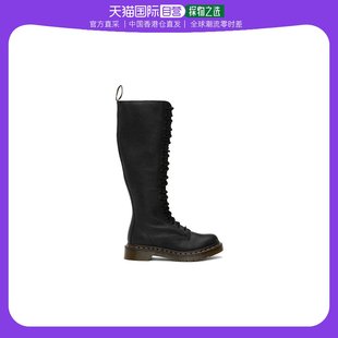 23889001Black 黑色圆头直筒靴子 Martens 香港直邮Dr.